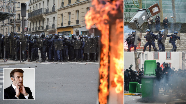 Fransa'da güvenlik görevlileriyle göstericiler arasında sokak çatışmaları yaşanıyor.
