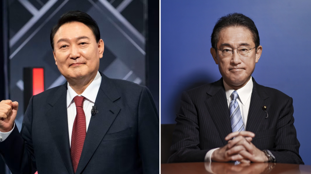 Güney Kore Devlet Başkanı Yoon Suk Yeol ve Japonya Başbakanı Kişida Fumio
