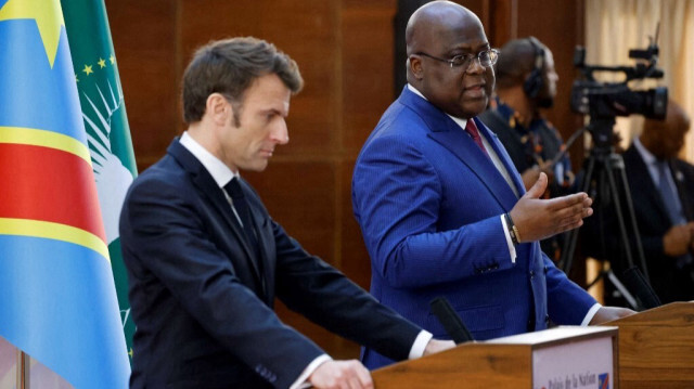 Le président de la République démocratique du Congo, Felix Tshisekedi, et le président français Emmanuel Macron. Crédit Photo:LUDOVIC MARIN / AFP