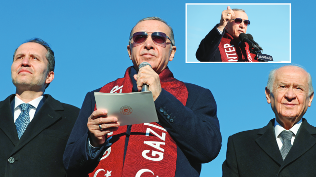 Cumhurbaşkanı Recep Tayyip Erdoğan, Yeniden Refah Partisi Genel Başkanı Fatih Erbakan ve MHP Genel Başkanı Devlet Bahçeli, Nurdağı'nda Afet Konutları Temel Atma Töreni'ne katıldı.