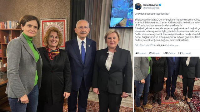 Kılıçdaroğlu'nun yaptığı ziyaret sonrasında ayakkabı ile seccadeye basılarak verilen poz tepki çekmişti.