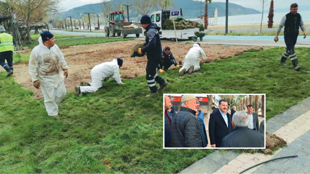 Balıkesir Büyükşehir Belediyesi, Erdek’in Çuğra sahilini cazibe merkezi haline getirme işlemlerini aralıksız sürdürüyor.