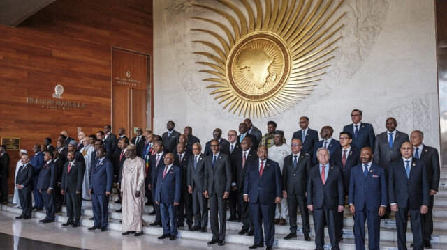 Lors d'une entrevue avec le président de la Commission de l'Union africaine, Moussa Faki Mahamat, Mesganu Arga a expliqué le statut de l'accord de paix conclu sous l'égide de l'Union africaine. Crédit Photo: EDUARDO SOTERAS / AFP