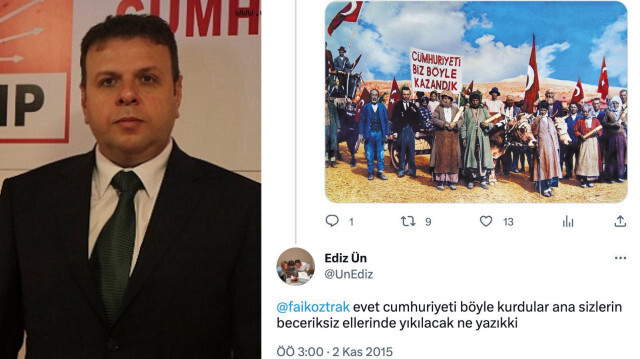 CHP'nin ilk sıradan aday gösterdiği Ediz Ün'ün 2015 yılında CHP yönetimine beceriksiz dediği paylaşımı ortaya çıktı.