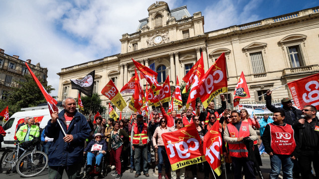 Hier (14.04.2023), durant les manifestations. Crédit Photo: Pascal GUYOT / AFP

