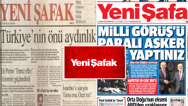 Yeni Şafak'ın ilk sayısı ve 15.04.2023 tarihli sayımız. 