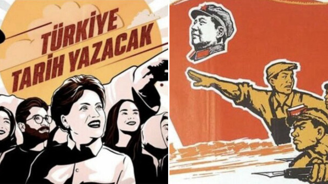 İYİ Parti'nin seçim afişi - Mao'nun propaganda afişi