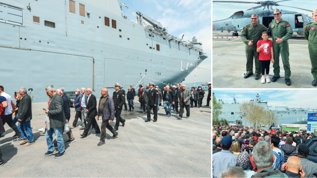 Sarayburnu Limanı'na demirleyen TCG Anadolu'ya ziyaretçi akını.