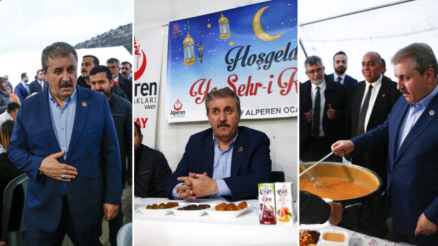 Mustafa Destici, Hatay'da depremzedelerle iftar yaptı.