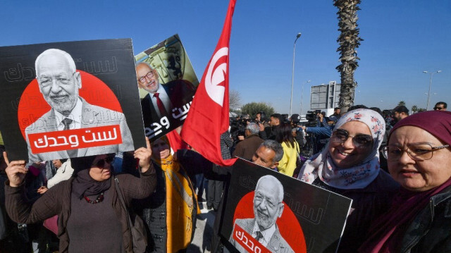 Manifestations pour Rached Ghannouchi, Président du mouvement d'Ennahdha. Crédit Photo: FETHI BELAID / AFP

