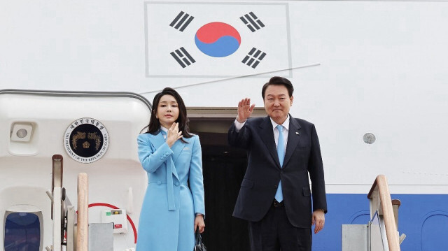 Le président sud-coréen Yoon Suk Yeol et son épouse Kim Keon-hee. Crédit photo: STR / YONHAP / AFP