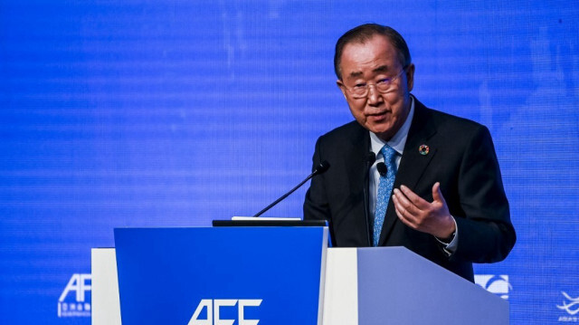 L'ancien secrétaire général des Nations unies Ban Ki-Moon. Crédit photo: ISAAC LAWRENCE / AFP