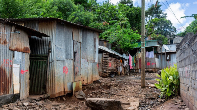 Le quartier "Talus 2", un bidonville avant sa démolition, à Majicavo, une partie de la ville de Koungou à Mayotte. Crédit Photo: Morgan Fache / AFP