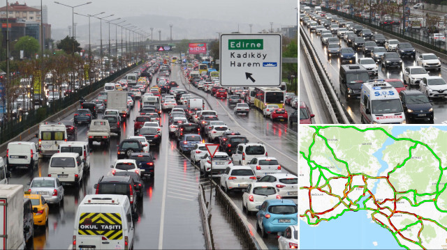 İstanbul'da trafik yoğunluğu oluştu. 