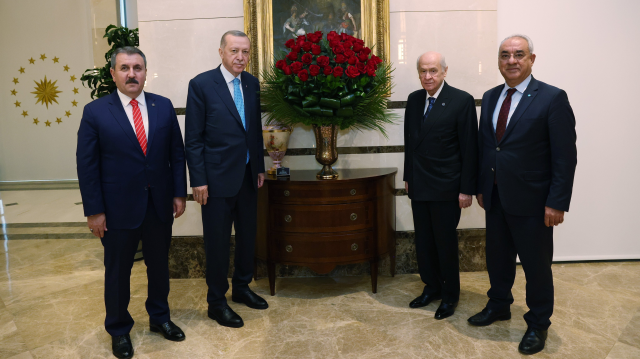 Cumhur İttifakı liderleri, Cumhurbaşkanı Erdoğan'ı ziyaret etti
