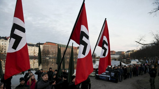 Rassemblement de néonazis. Crédit photo: MARTTI KAINULAINEN / LEHTIKUVA / AFP / ARCHIVE