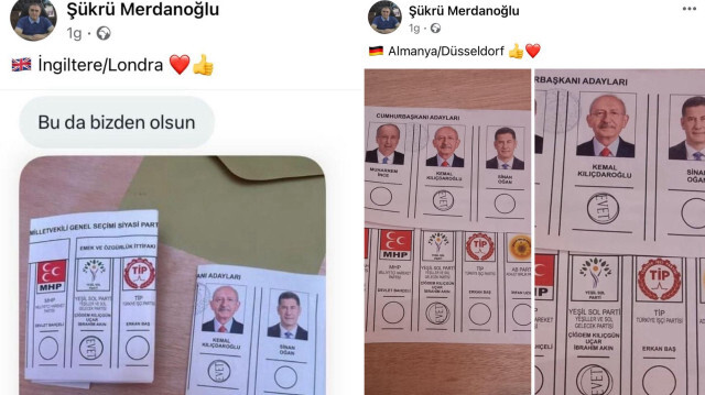 DEVA Partisi Bismil İlçe Başkanı Şükrü Merdanoğlu, HDP'ye oy veren gurbetçilerin gönderdiği fotoğrafları paylaştı.