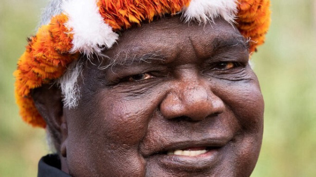 Le chef aborigène Yunupingu. Peter EVE / FONDATION YOTHU YINDI / archives /AFP