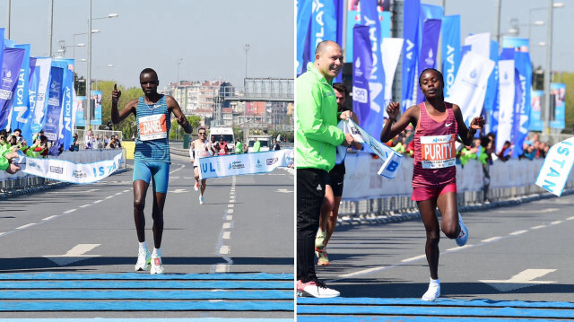 Kenyalı atletler zorlu yarışı zirvede bitirdi. 