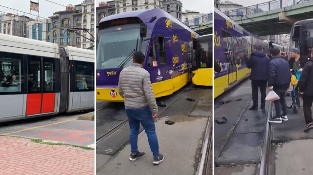 İstanbul'da İETT otobüsü tramvaya çarptı.