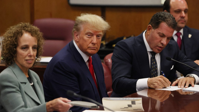 ABD Başkanı Donald Trump hakkında açılan dava kapsamında New York'taki adliyeye geldi.