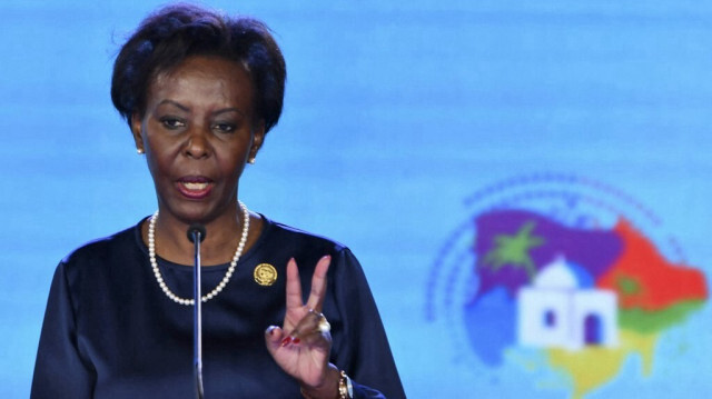 La secrétaire générale de l'Organisation internationale de la francophonie (OIF), Louise Mushikiwabo. Crédit photo: FETHI BELAID / AFP