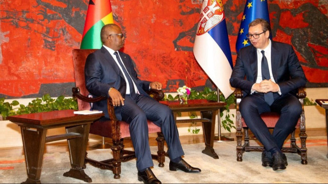 Le Président de la Guinée Bissau, Umaro Sissoco Embalo, et son homologue serbe, Alexandre Vucic. Crédit photo: Présidence Guinée-Bissau