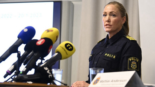 Cheffe de la police suèdoise, Hanna Paradis. Crédit Photo: Jessica Gow / TT / TT NEWS AGENCY / AFP