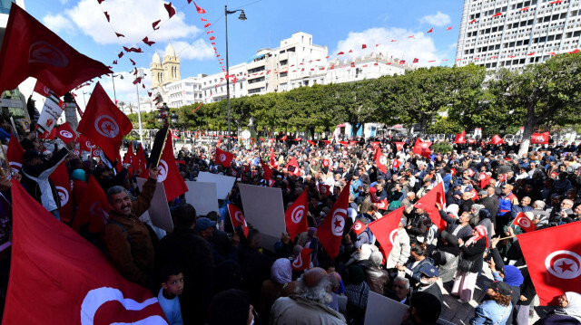 Manifestation à Tunis, Tunisie. Crédit Photo: FETHI BELAID / AFP

