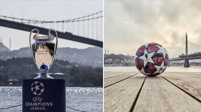 Şampiyonlar Ligi kupası ve topu, İstanbul'da tanıtıma çıkmıştı.