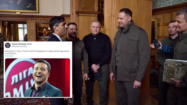 Ukrayna Devlet Başkanı Zelenskiy İngiltere'de Başbakan Rishi Sunak ile bir araya gelmişti.