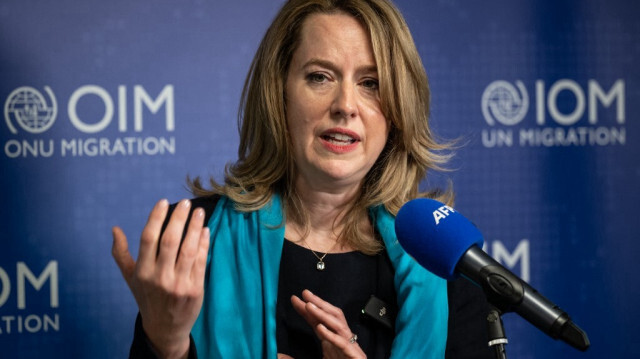 La nouvelle Directrice générale de l'Organisation internationale pour les migrations (OIM), Amy Pope. Crédit Photo: Fabrice COFFRINI / AFP