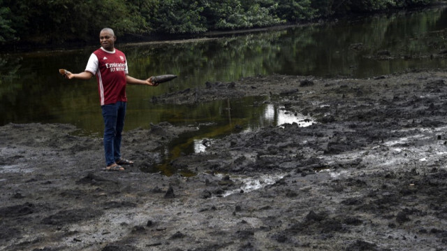 Une rivière polluée par des déversements de pétrole à B-Dere, Ogoniland, dans l'État de Rivers, dans le sud du Nigeria. Crédit Photo: PIUS UTOMI EKPEI / AFP