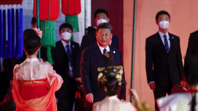 Le Président chinois Xi Jinping à la cérémonie d'accueil du sommet Chine-Asie central. Crédit photo: FLORENCE LO / POOL / AFP