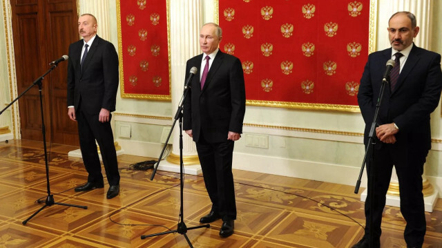 Azerbaycan Cumhurbaşkanı İlham Aliyev - Rusya Devlet Başkanı Vladimir Putin - Ermenistan Başbakanı Nikol Paşinyan