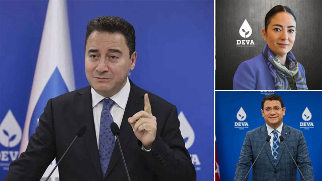 DEVA Partisi Genel Başkanı Ali Babacan, parti kurucularından Essum Aslan ve Seçim İşleri Başkanı İdris Şahin.