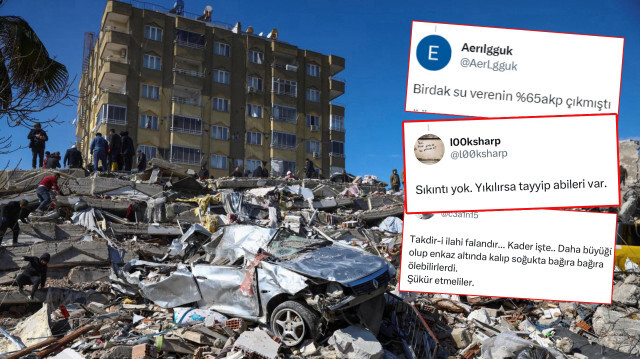 Muhalifler, sosyal medyada yine depremzedelere nefret dolu tweet'ler attı.