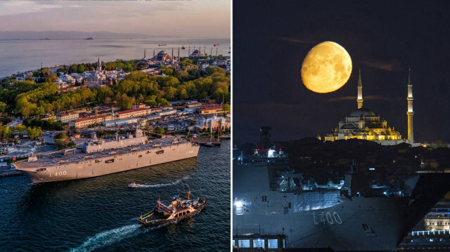 TCG Anadolu'nun saat 16.00 ila 19.00 sularında Çanakkale Boğazı'nda olması planlanıyor.