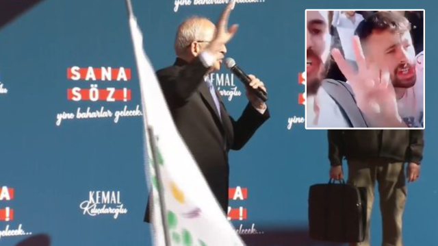 CHP'nin mitingine giden HDP'liler teröristbaşı Öcalan'a destek sloganları attı