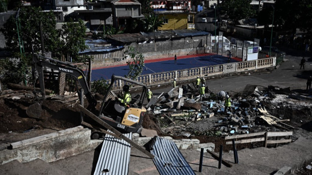 L'opération de démantèlement du bidonville à Koungou en Mayotte. Crédit photo: PHILIPPE LOPEZ / AFP
