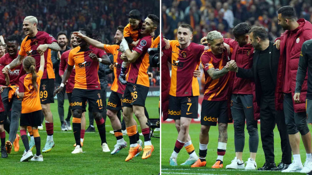 Sarı-kırmızılılar, Sivasspor galibiyetini taraftarlarıyla birlikte kutladı. 