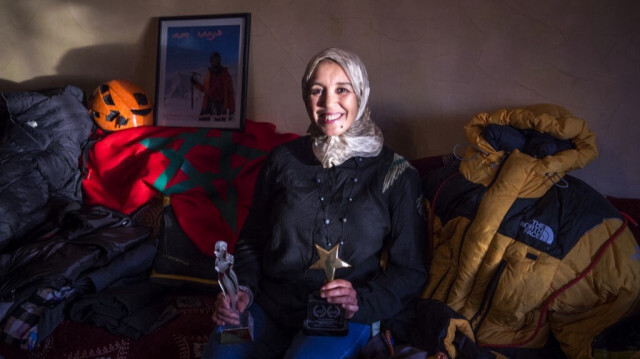 L'alpiniste marocaine Bouchra Baibano. Crédit Photo: FADEL SENNA / AFP