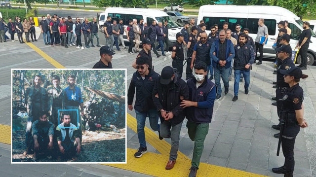 Tekirdağ'da PKK elebaşının korumasının yakalandığı operasyonda zanlılar adliyede.