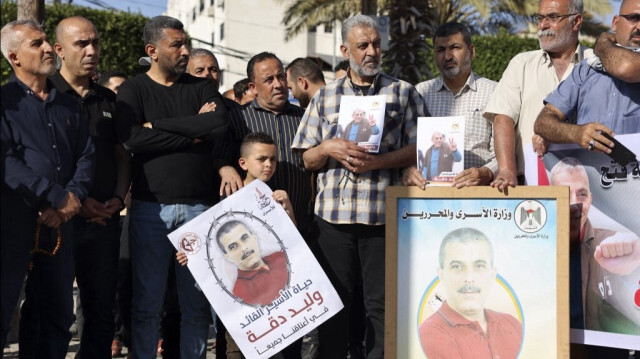 Rassemblement pour la libération du prisonnier palestinien, Walid Daqqa à Gaza. Crédit photo: MOHAMMED ABED / AFP