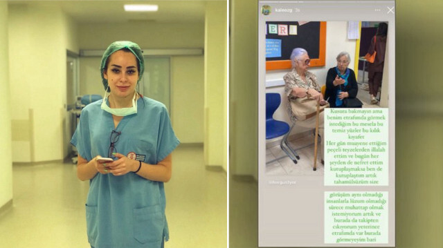 Haseki Eğitim Araştırma Hastanesi'nde çalışan Asistan doktor Özgün Kaleoğlu, tesettürlülere kin kustu