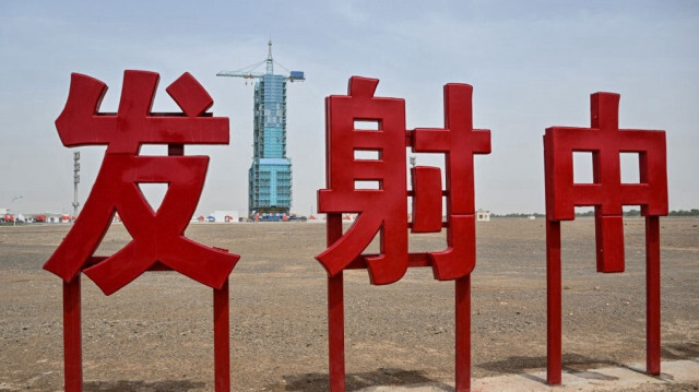 La plate-forme de lancement de la mission de vol spatial habité Shenzhou-16. Crédit photo: Hector RETAMAL / AFP