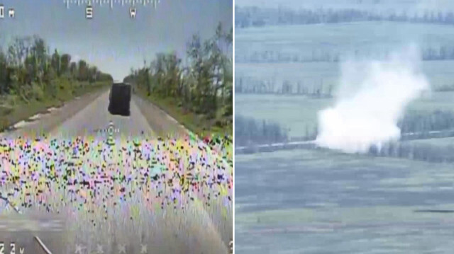 Ukrayna Rus askeri araçlarını böyle vurdu