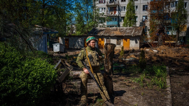 Un militaire ukrainien du service des gardes-frontières de l'État. Crédit photo: Dimitar DILKOFF / AFP