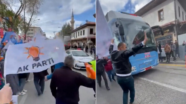 CHP Genel Başkanı ve Yedili Masa'nın adayı Kemal Kılıçdaroğlu ziyaret ettiği kentte AK Parti flamaları karşılandı.