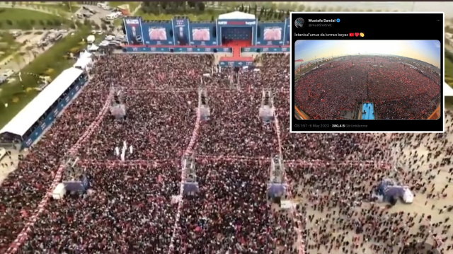 Şarkıcı Mustafa Sandal, AK Parti'nin mitingini CHP'nin mitingi sanıp paylaştı